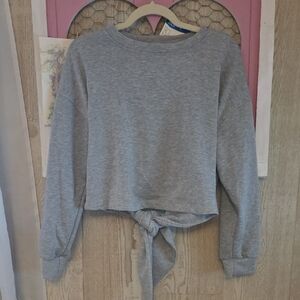 Gray Women's Tie-back Sweatshirt